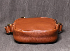 Black Leather Small Zipper Messenger Bag Vertical Side Bag Brown Courier Bag For Men - iwalletsmen