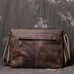 Black Cool Leather 13 inches Small Satchel Messenger Bag Side Bag Courier Bag For Men - iwalletsmen