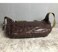 Black Cool Leather Men Fanny Pack Coffee Waist Bag Hip Pack Chest Bag Belt Bag Bumbag for Men - iwalletsmen