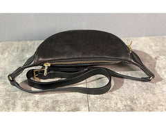 Black Handmade Leather Men Fanny Packs Small Waist Bag Hip Pack Belt Bag Bumbag for Men - iwalletsmen