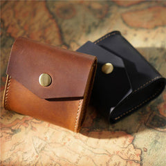 Black Small Card Holder Leather Men's Wallet Coin Holder Brown Charge Holder Small Wallet For Men - iwalletsmen