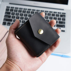 Black Small Card Holder Leather Men's Wallet Coin Holder Brown Charge Holder Small Wallet For Men - iwalletsmen