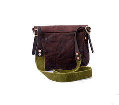 Fashion Black Wrinkled Leather Men 8 inches Small Side Bag Coffee Cool Messenger Bags Postman Bag For Men - iwalletsmen
