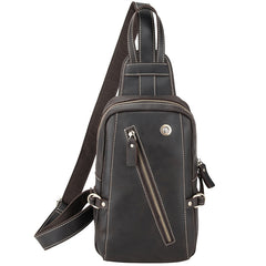 Best LEATHER MENS Sling Bags Sling Pack Vintage One Shoulder Backpack Chest Bag For Men - iwalletsmen