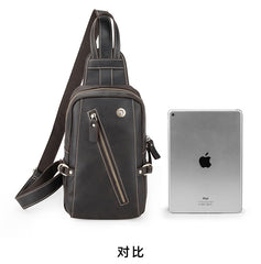 Best LEATHER MENS Sling Bags Sling Pack Vintage One Shoulder Backpack Chest Bag For Men - iwalletsmen