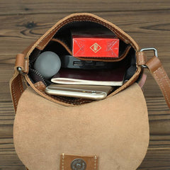 LEATHER MEN'S Small Side bag Brown Side Bag Mini MESSENGER BAG Courier Bag FOR MEN - iwalletsmen
