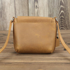 LEATHER MEN'S Small Side bag Brown Side Bag Mini MESSENGER BAG Courier Bag FOR MEN - iwalletsmen