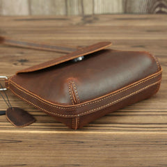 LEATHER MEN'S Small Side bag Brown Side Bag Mini MESSENGER BAG Courier Bag FOR MEN - iwalletsmen