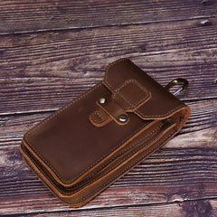 Black Leather Cell Phone Holster Mens Belt Pouches Waist Bags BELT BAGs Belt Holster  For Men - iwalletsmen