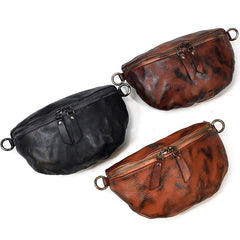 Leather Fanny Pack Small Men's Vintage Chest Bag Hip Pack Waist Bag For Men