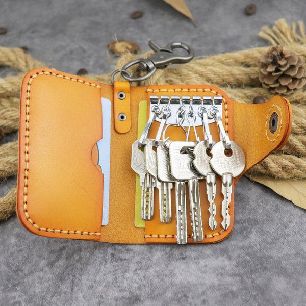 Handmade Leather Key Case Key Wallet Men's Key Holders Car Key Holder Card Holder For Men - iwalletsmen