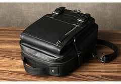 Black Leather Men's 10 inches Sling Bag Computer Backpack Black Travel Backpack Black Sling Pack For Men - iwalletsmen