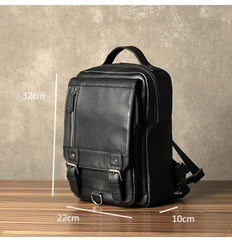 Black Leather Men's 10 inches Sling Bag Computer Backpack Black Travel Backpack Black Sling Pack For Men - iwalletsmen