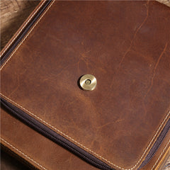 Coffee Leather Mens Vertical Side Bag Messenger BAG Vertical iPad Courier Bag FOR MEN