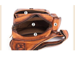 Leather Sling Bag Chest Bag Sling Crossbody Bag Sling Tan Travel Bags Sling Hiking Bag For Men