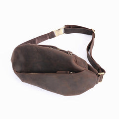 best fanny packs​ Dark Brown Leather Sling Bag Cool Waist Bags Mens Fanny Packs Chest Pack Bum Bags for Men