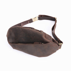 sling pack backpack​ cool fanny pack​ Brown Leather Sling Bag Cool Waist Bags Mens Fanny Packs Chest Pack Bum Bags for Men