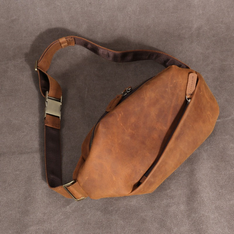 sling back bag​ cooler fanny pack​ Leather Sling Bag Cool Waist Bags Mens Fanny Packs Chest Pack Bum Bags for Men