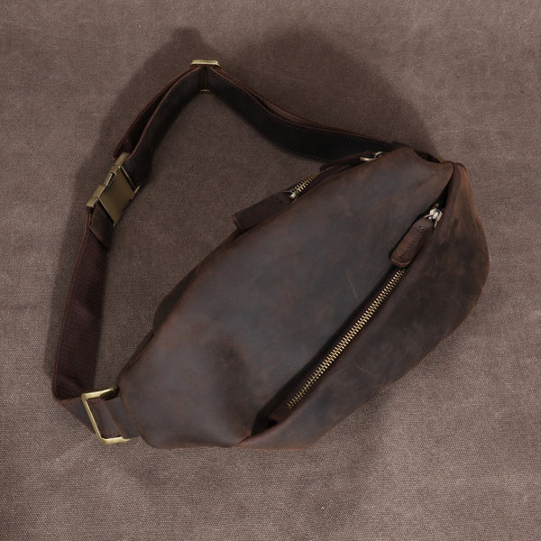 cool mens sling bags Leather Sling Bag Cool Waist Bags Mens Fanny Packs Chest Pack Bum Bags for Men