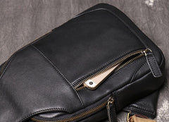 Black Leather Sling Pack Chest Bag Sling Bag Sling Crossbody Bag Sling Travel Bags For Men