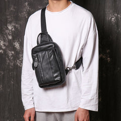 Brown Leather Sling Packs Sling Bag Chest Bags Leather Sling Crossbody Pack Travel Bags For Men