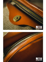 Black Leather&Canvas Men Fanny Pack Waist Bags Fanny Bag Black Hip Bag Bum Pack For Men