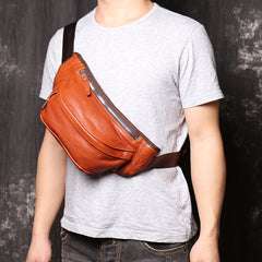 Black MENS LEATHER Brown FANNY PACK FOR MEN BUMBAG WAIST BAGS Chest Bag For Men - iwalletsmen