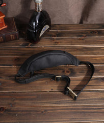 Camel Mens Fanny Pack Leather Bum Bag Black Hip Pack Black Chest Bag For Men