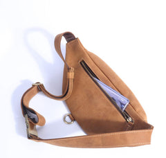 Coffee Mens Fanny Pack Leather Bum Bag Black Hip Pack Coffee Chest Bag For Men