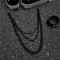 Black Metal WALLET CHAIN Triple LONG PANTS CHAIN Black Jeans Chain Jean ChainS FOR MEN - iwalletsmen