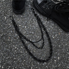 Black Metal WALLET CHAIN Triple LONG PANTS CHAIN Black Jeans Chain Jean ChainS FOR MEN - iwalletsmen