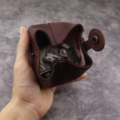 Black Women Mens Leather Coin Purse Coin Pouch Change Case Mini Leather Pouch For Men and Women - iwalletsmen