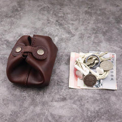 Black Women Mens Leather Coin Purse Coin Pouch Change Case Mini Leather Pouch For Men and Women - iwalletsmen