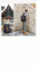 Fashion Black Nylon Leather Mens Backpack Nylon Travel Backpack Green Nylon School Backpack for Men - iwalletsmen