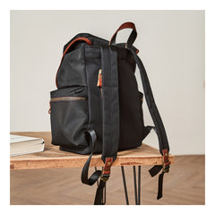 Fashion Black Nylon Leather Mens Backpack Nylon Travel Backpack Green Nylon School Backpack for Men - iwalletsmen