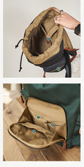 Fashion Black Nylon Leather Mens Backpack Nylon Travel Backpack Green Nylon School Backpack for Men - iwalletsmen