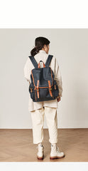 Fashion Black Nylon Leather Mens Backpack Nylon Travel Backpack Green Nylon School Backpack for Men - iwalletsmen