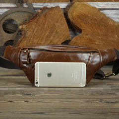 Brown MENS LEATHER FANNY PACK Coffee BUMBAG Vintage WAIST BAGS for Men - iwalletsmen