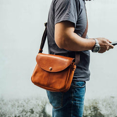 Vintage Black Leather Men Small Brown Side Bag Black Messenger Bags Courier Bag For Men - iwalletsmen