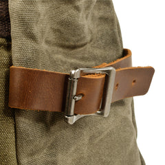 Khaki Waxed Canvas Travel Backpack Canvas Mens Laptop Rollup Backpack Hiking Backpack For Men - iwalletsmen