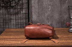 Black Brown Cool Mens Leather Backpack Travel Backpacks Leather Hiking Backpack for Men - iwalletsmen