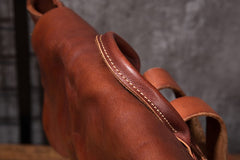 Black Brown Cool Mens Leather Backpack Travel Backpacks Leather Hiking Backpack for Men - iwalletsmen