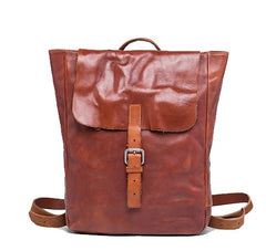 Black Brown Cool Mens Leather Backpack Travel Backpacks Leather Hiking Backpack for Men - iwalletsmen