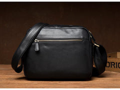 Cool Brown Leather Mens Small Courier Bag Messenger Bag Black Side Bag Postman Bag for Men - iwalletsmen