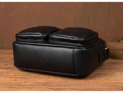 Cool Brown Leather Mens Small Courier Bag Messenger Bag Black Side Bag Postman Bag for Men - iwalletsmen