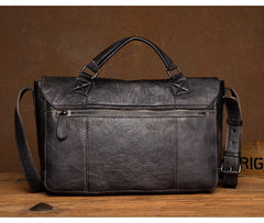 Brown Leather Mens 13 inches Briefcase Laptop Postman Bag Black Side Bag Courier Bag for Men - iwalletsmen