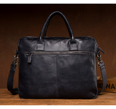 Vintage Brown Leather Mens 15 inches Briefcase Laptop Black HandBag Business Side Bag Work Bag for Men - iwalletsmen