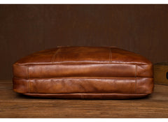 Vintage Brown Leather Mens 15 inches Briefcase Laptop Black HandBag Business Side Bag Work Bag for Men - iwalletsmen