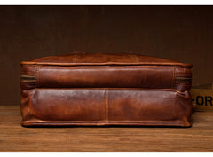 Brown Leather Mens 15 inches Large Briefcase Laptop Side Bag Black Travel Handbag Work Bag for Men - iwalletsmen