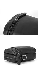 Black Leather Mens MIni Side Bag Messenger Bag Camel Phone Bag Shoulder Bag For Men - iwalletsmen